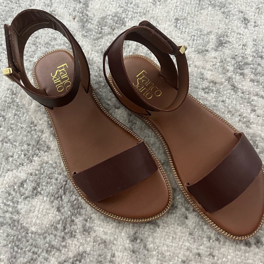 Franco Sarto Brown Velcro Sandals - NEW (7.5)